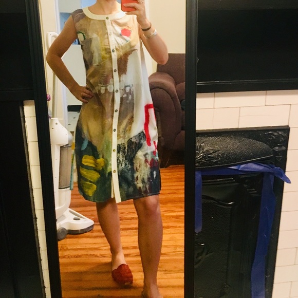 Abstract face print dress-Against Nudity Montreal - Picture 7 of 8